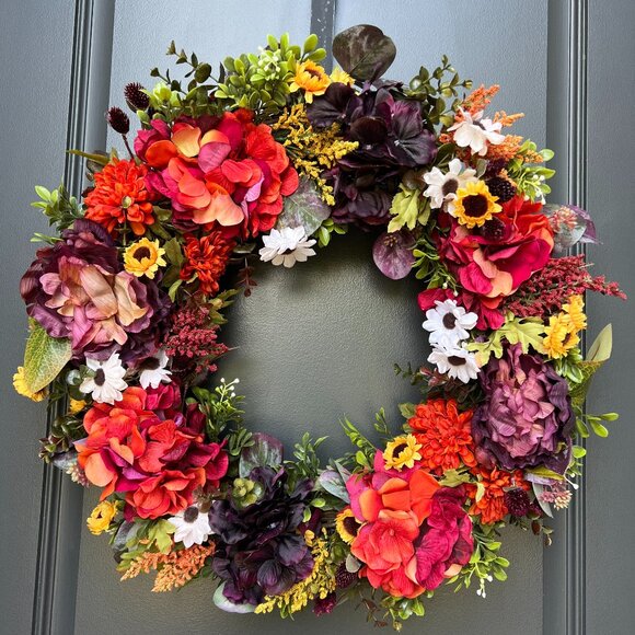 Stunning Artificial Fall Floral Wreath